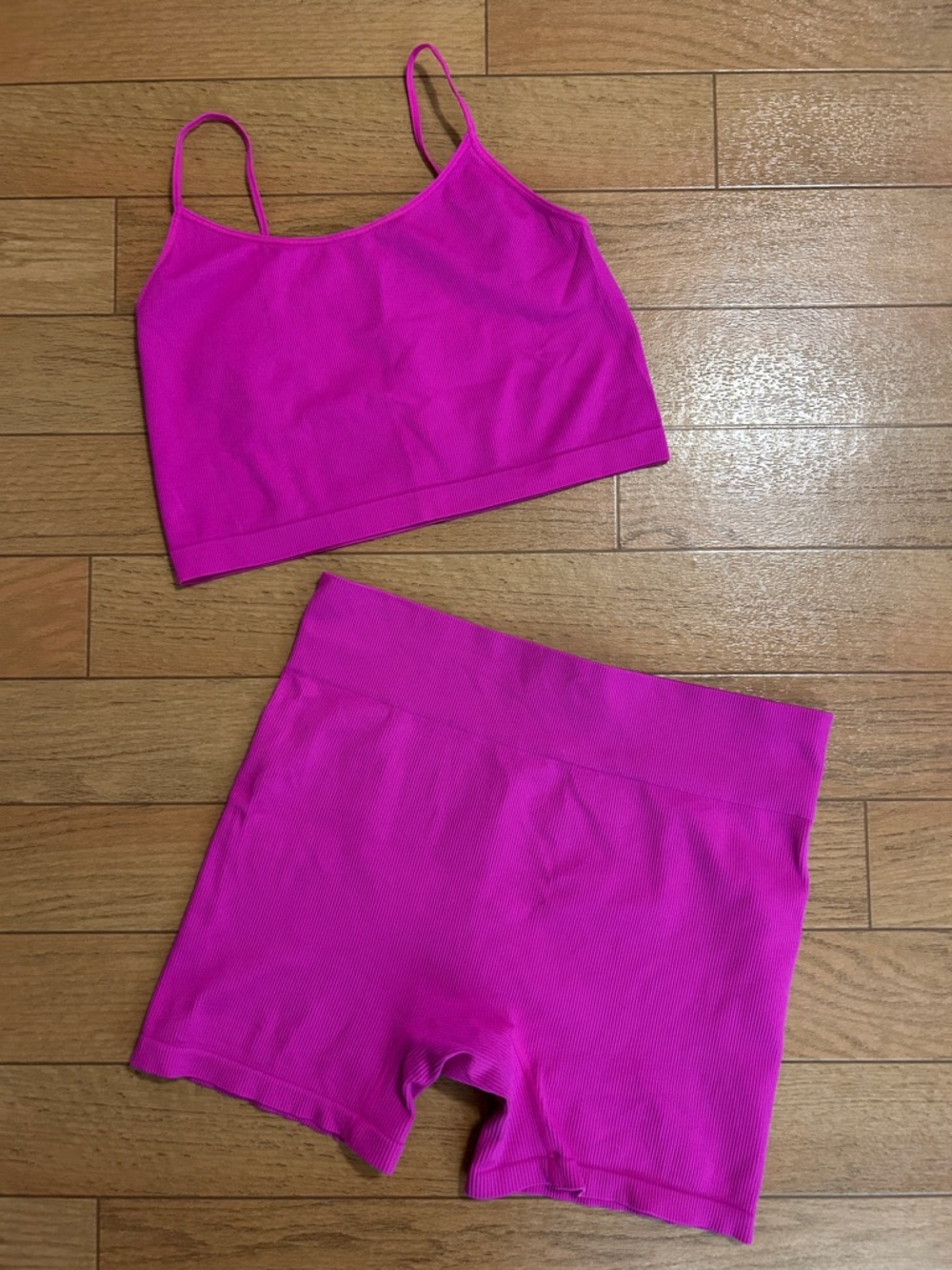 wild fable Hot Pink Ribbed Cami & Shorts Set
